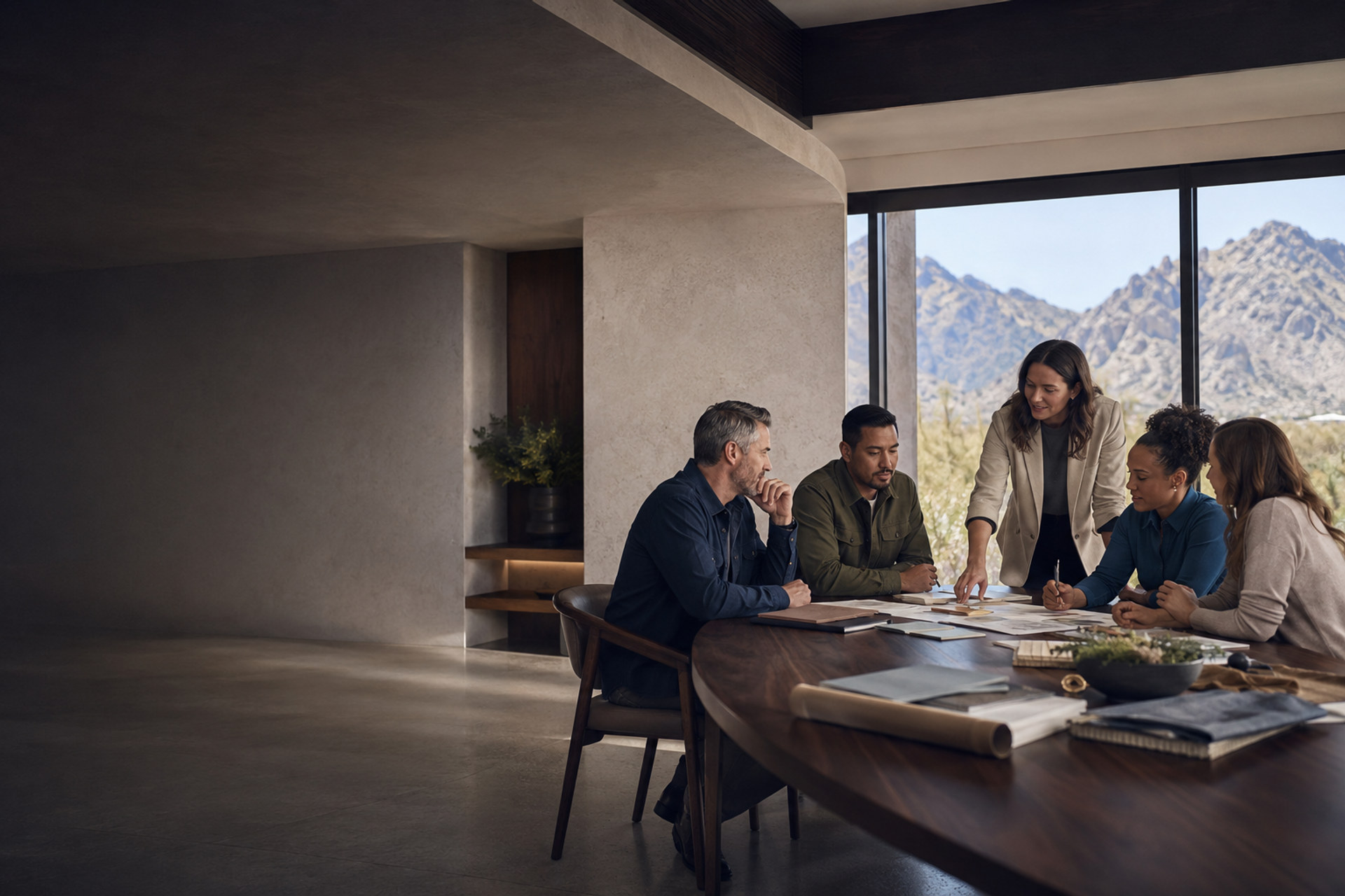 Arizona business owners collaborating in a strategy session